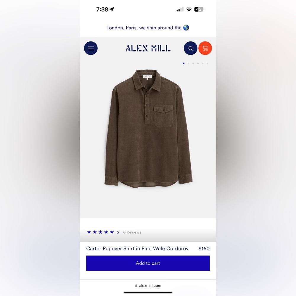 Alex Mill Popover